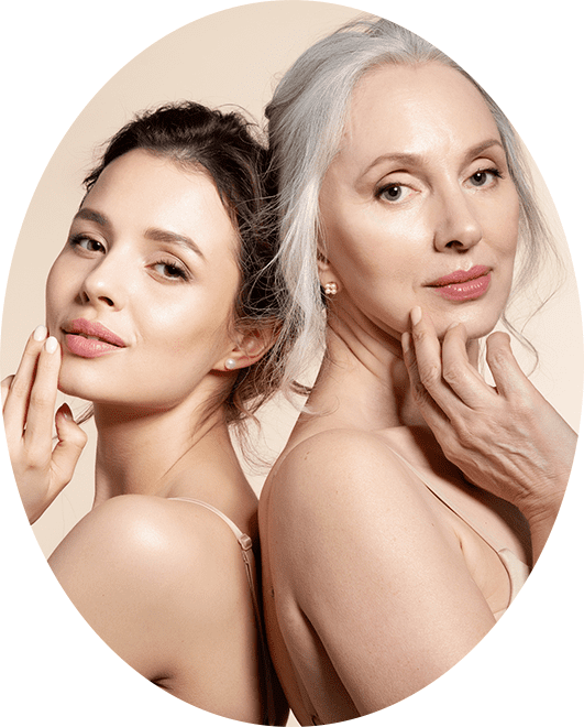 Beautiful women showing what can be done with dermal fillers in brookfield.