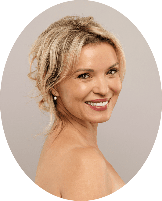 Patient from Quintessa in Mequon showing off her dermal fillers.