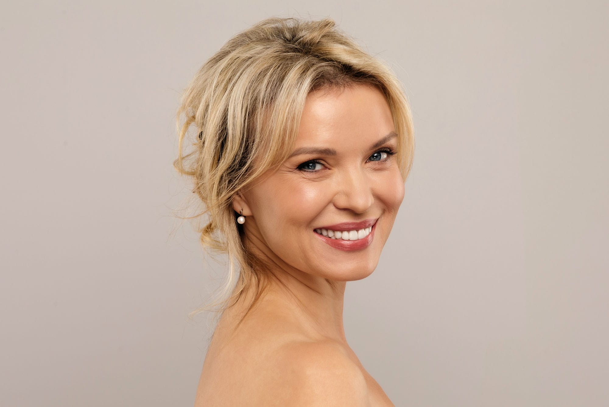 older woman after her mini facelift in Milwaukee, WI